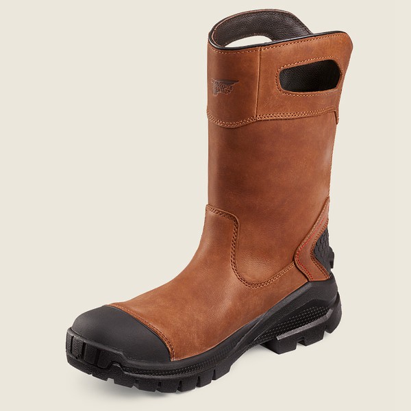 Red Wing Safety Bot Erkek - Crv™ - 11-Inch Waterproof Toe Pull-On - Kahverengi/Siyah - 18VWIRJUG